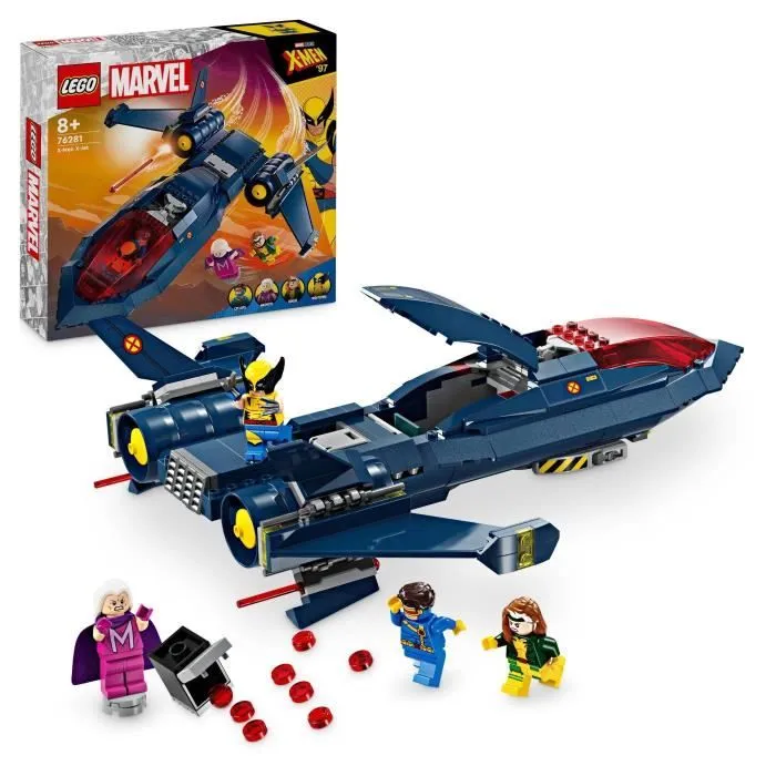 LEGO® 76281 Marvel Le X-Jet des X-Men, Jouet d'Avion, Chasseur avec Minifigurines de Super-Héros : Wolverine-0