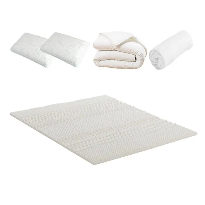 Pack Douce Nuit Surmatelas + Protège matelas + Couette + Oreillers 140x190/200 cm-0
