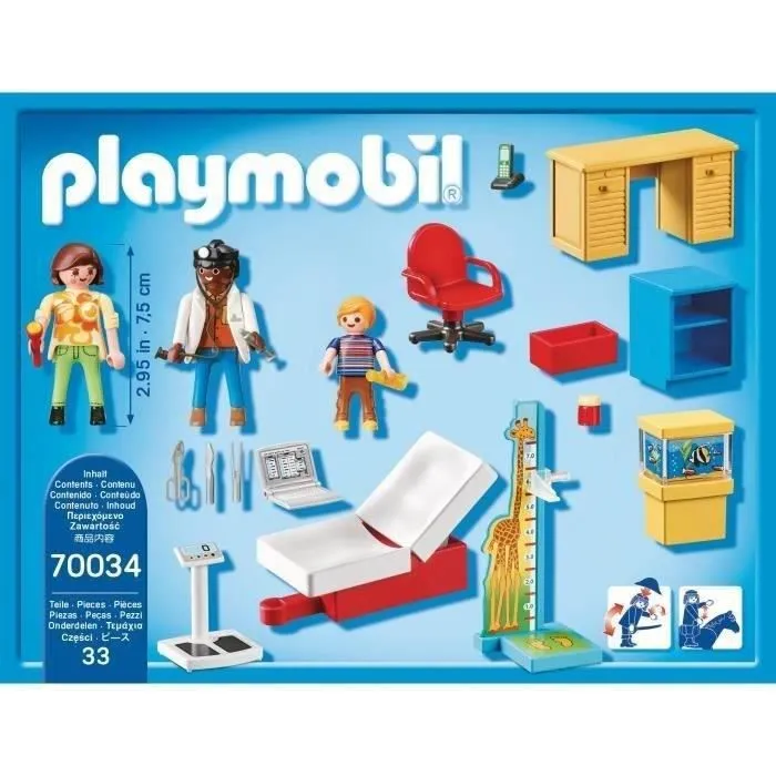 PLAYMOBIL - City Life - Cabinet de pédiatre - 3 personnages - Accessoires inclus-1