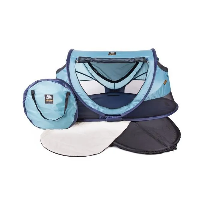 DERYAN Lit d'enfant de voyage avec moustiquaire Luxe 2020 Bleu marine-4