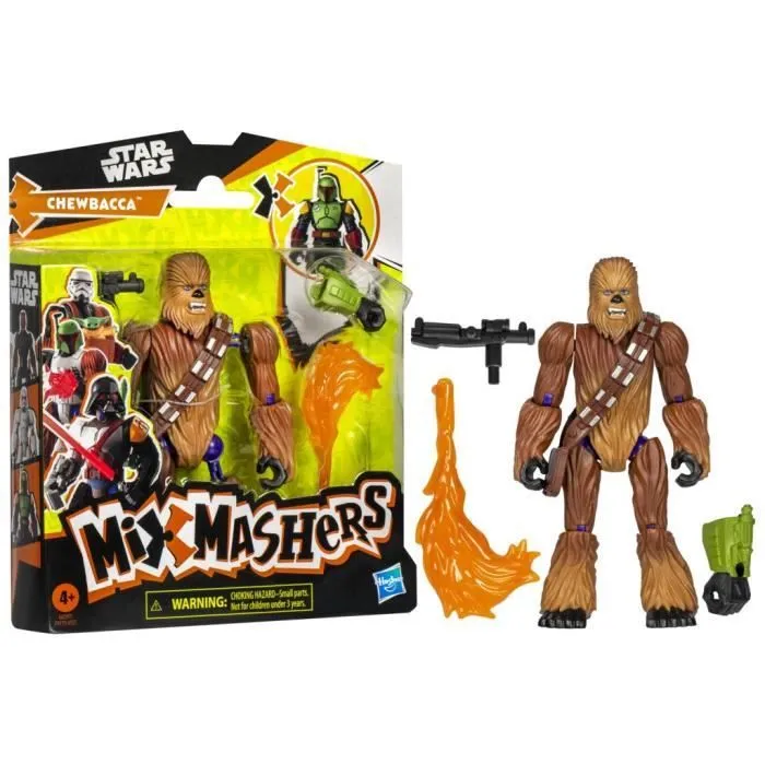 MixMashers Chewbacca, figurine 12 cm personnalisable à mélanger et combiner avec accessoires, Star Wars, dès 4 ans-0