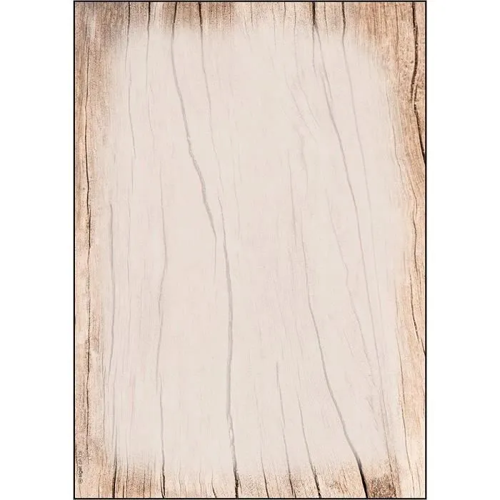 Sigel Papier à lettres, 21 x 29, 7 cm, 90g/m², motif bois, beige, 50 feuilles - DP128-0