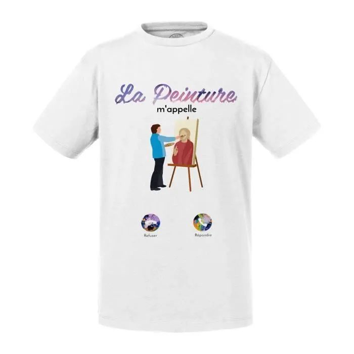 T-shirt Enfant Blanc La Peinture M'Appelle Art Artiste-0