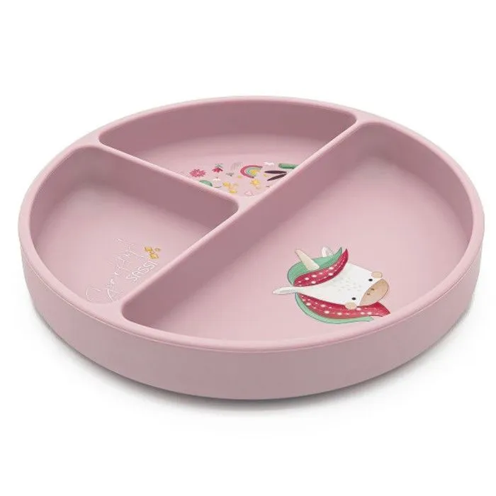 Assiette compartimentée en silicone avec ventouse Animaux LICORNE-1