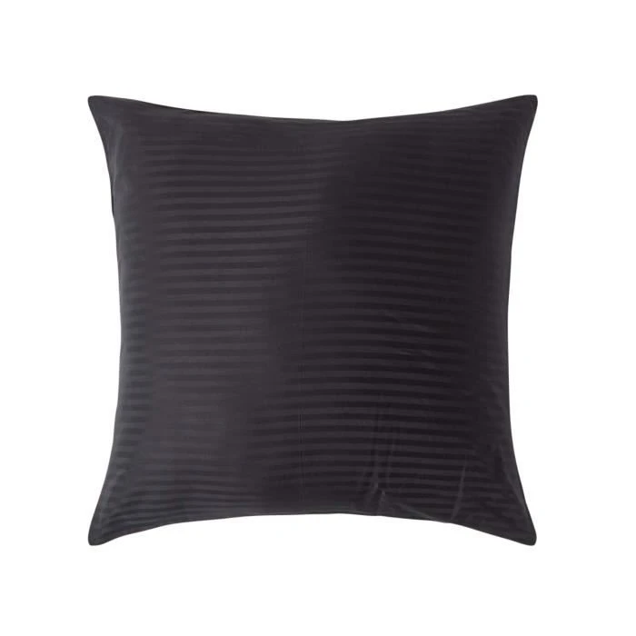 Taie d'oreiller Noir 100% coton Egyptien 330 fils 80 x 80 cm-0