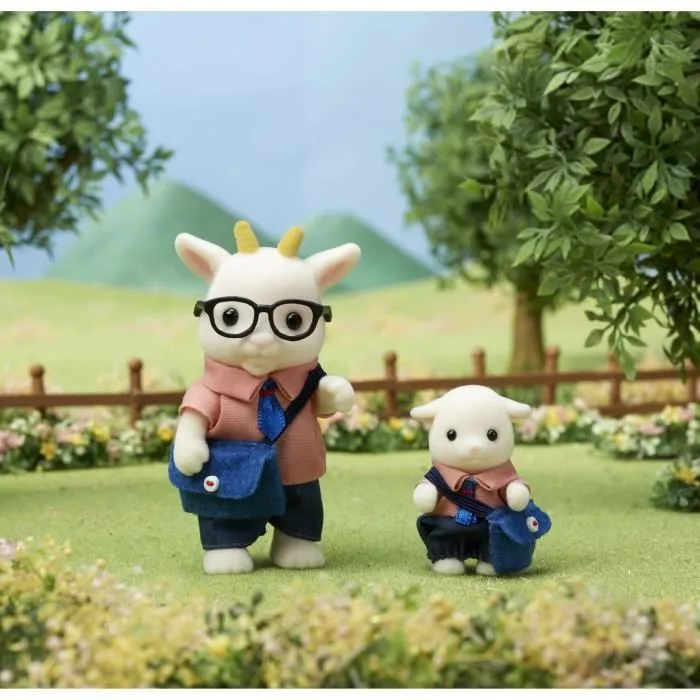 Figurines miniatures - SYLVANIAN FAMILIES - La famille Chèvre - 4 personnages articulés et habillés avec soin-3