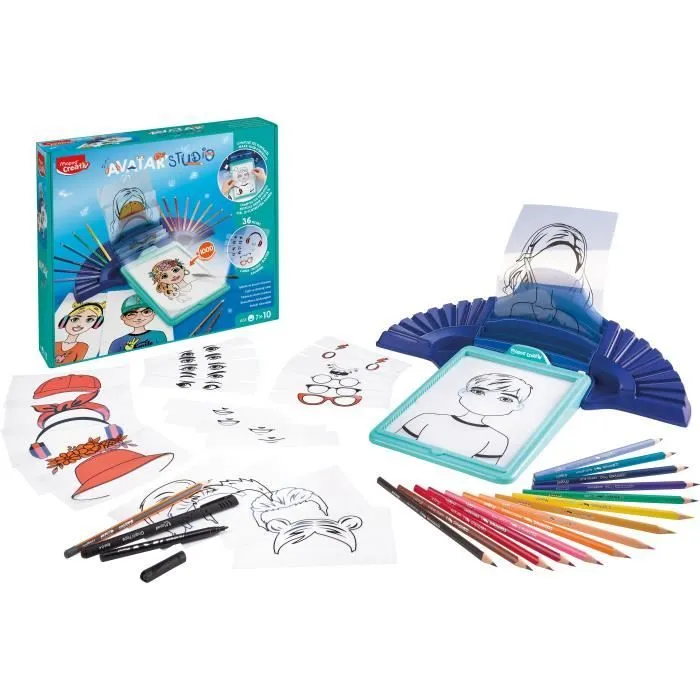 Maped Creativ - Avatar'Studio - Machine à Dessiner Lumineuse avec fiches modèles et matériel de dessin - Dès 7 ans-3