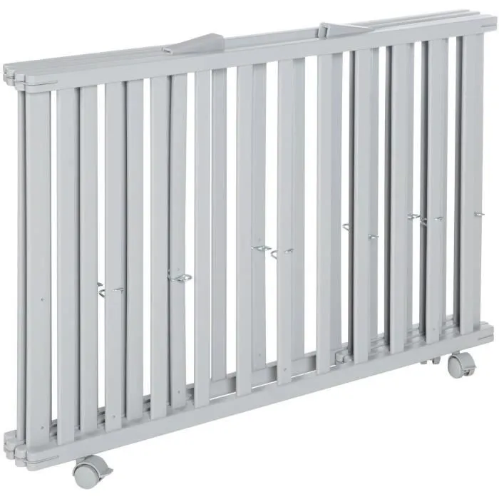 Parc bébé pliable - ROBA - LITTLE STARS - 75 x 100 cm - Hauteur réglable - 4 Roues freinées - Bois Laqué Gris Taupe - Motif Étoile-6