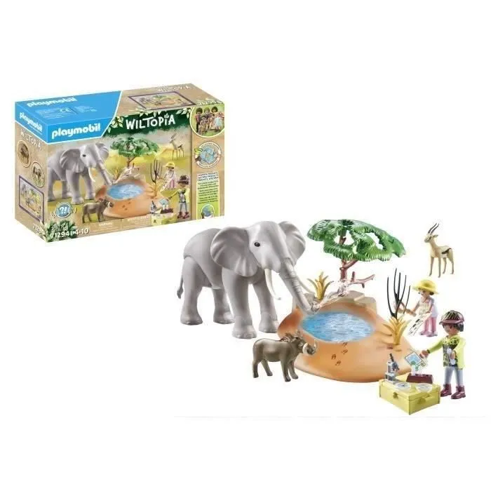 PLAYMOBIL 71294 Explorateurs avec animaux de la savane, Wiltopia, Avec 1 éléphant et des animaux, Dès 4 ans-0