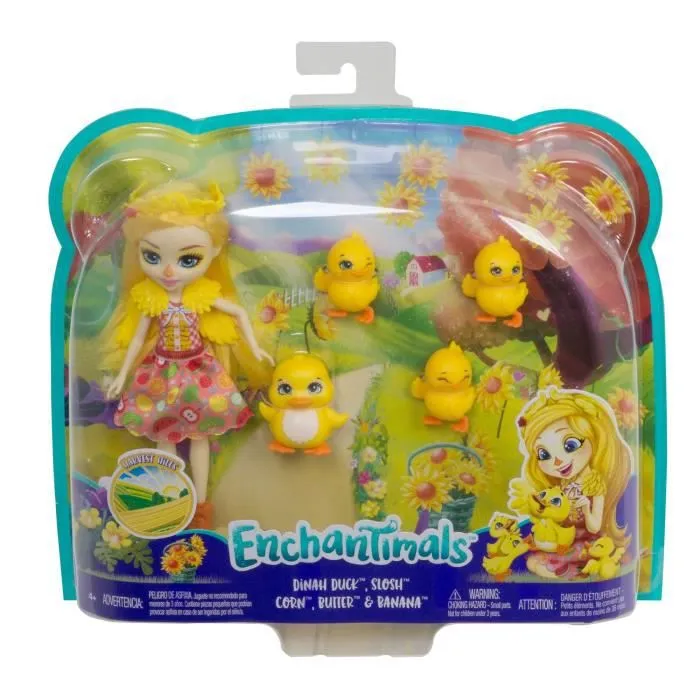 ENCHANTIMALS Collines Fertiles Poupée Dinah 15 cm et la Famille Canard-4