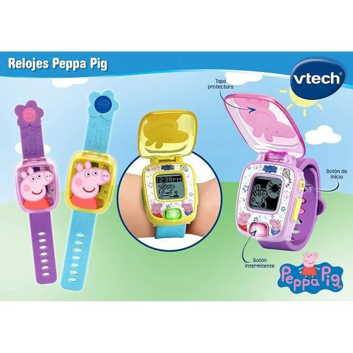 Montre éducative - VTech - Peppa Pig - Bleu - Chronomètre - Alarme - 3 à 10 ans-1