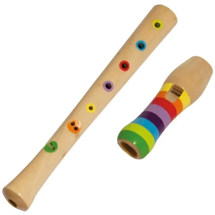 Flûte droite en bois pour enfants 32 cm-2