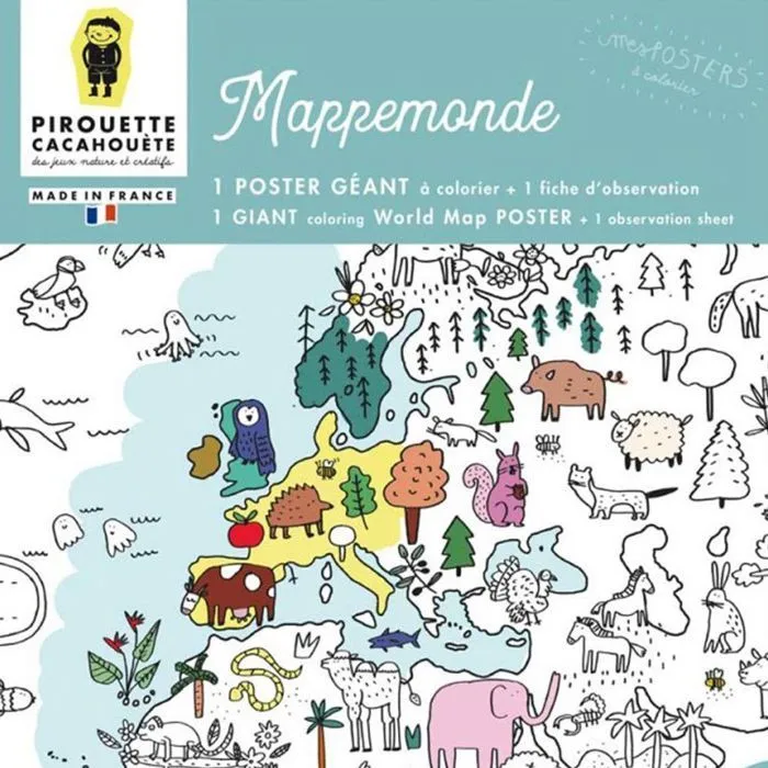 Poster à colorier - Animaux du monde-0