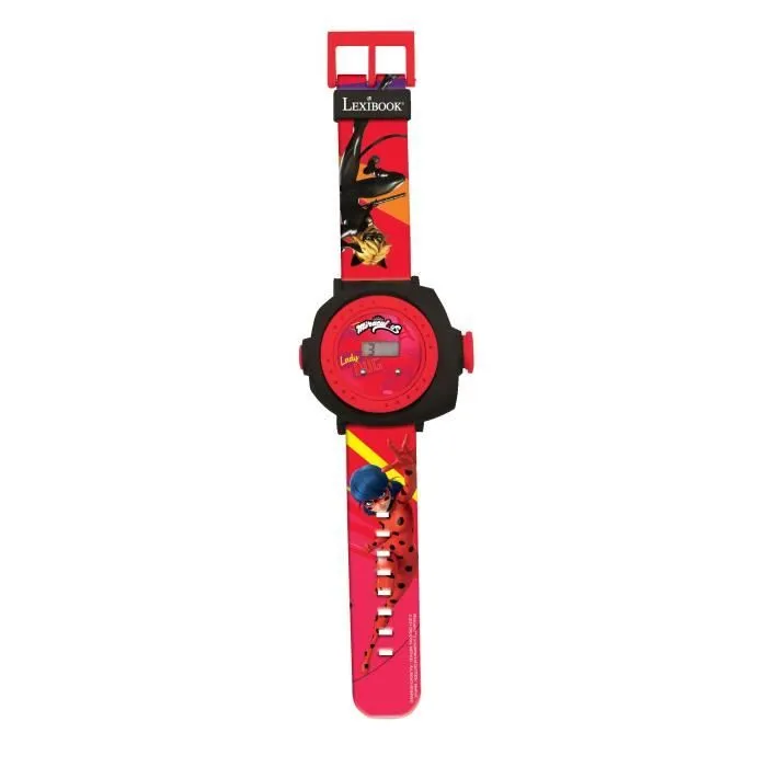 Montre digitale pour enfant - LEXIBOOK - Miraculous - Projection de 20 images - Bracelet ajustable - Rouge-0