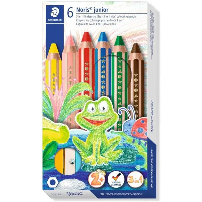 Pinceau à aquarelle - STAEDTLER - Buddy 3 en 1 - Pack de 6 - Couleurs variées - Mixte-0