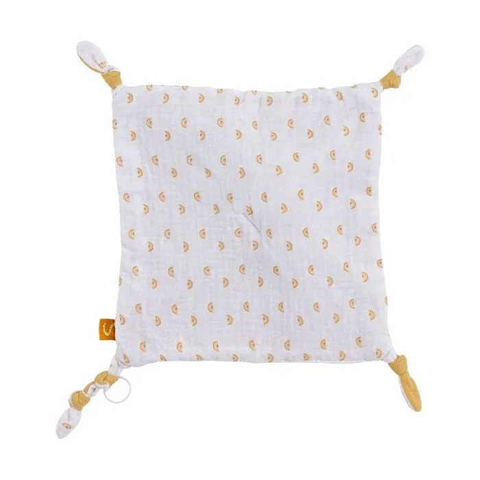 Doudou mouchoir soleil en coton blanc-1
