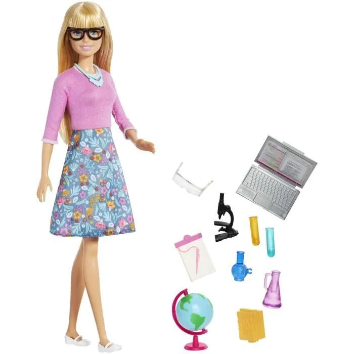 Poupée Barbie - Barbie - Professeur - Blonde - 10 accessoires éducatifs - Multicolore-2