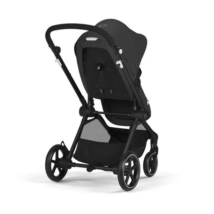 CYBEX Pack Poussette Trio EOS BLACK Moon Black : Poussette convertible 2en1 + Siège auto Aton B2 i-size + Hamac convertible Nacelle-7