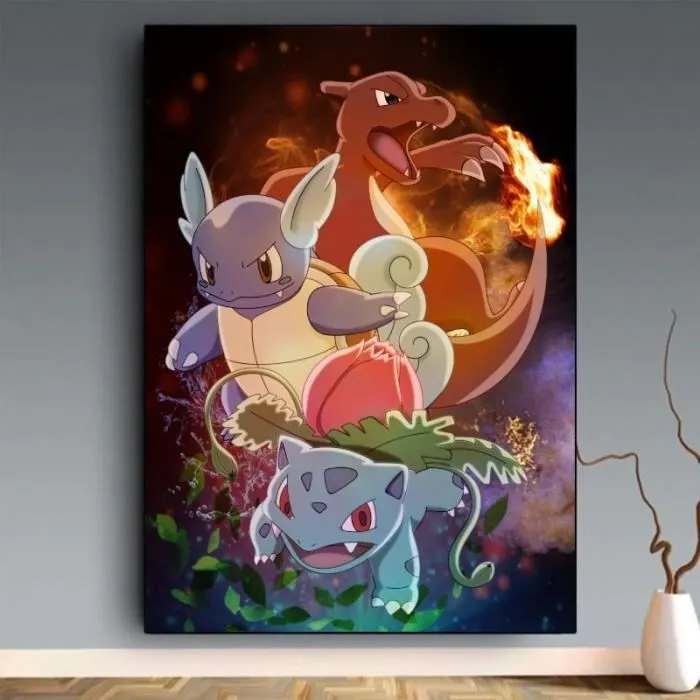 Toile Décorative - Pokemon - 50x70cm - Chambre Enfant - Cadeau Anniversaire - Qualité Premium-0