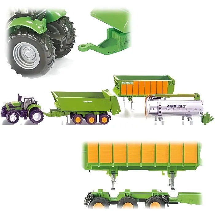 Ensemble de tracteur avec remorque DEUTZ-FAHR Joskin 1:87 - SIKU - Modèle réduit-0