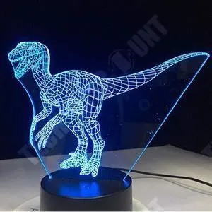 TD® Veilleuse Lampe 3D Lampe Dinosaure Bleu 7 Couleur Led Veilleuses Pour Enfants Touch Led Usb Table Bébé Sleeping Nightlight Room-2
