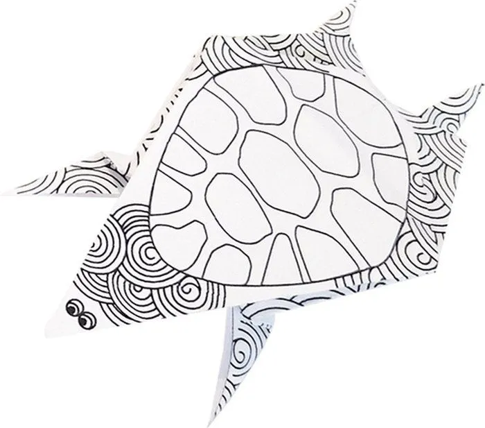 Kit Origami - Fridolin - Tortue - 20 Feuilles - 15x15 cm - Pour Enfants à Colorier-1