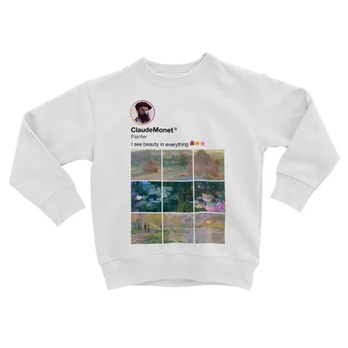 Sweatshirt Enfant Claude Monet Réseaux Sociaux Peinture Peintre Art-0