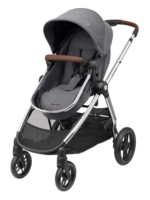 MAXI-COSI Poussette 2 en 1 Zelia 3 Luxe, nacelle intégrée, 4 roues, Twillic Grey-0