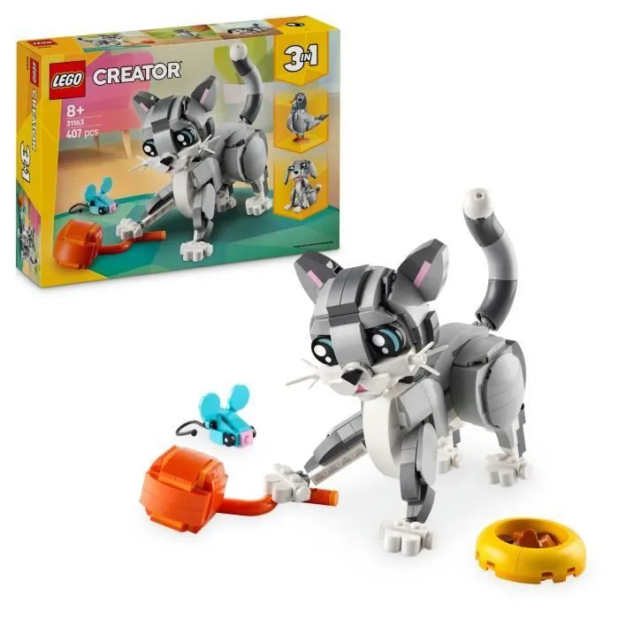 LEGO Creator 31163 3-en-1 Le chat joueur - Jeu de construction pour fille dès 8 ans-0