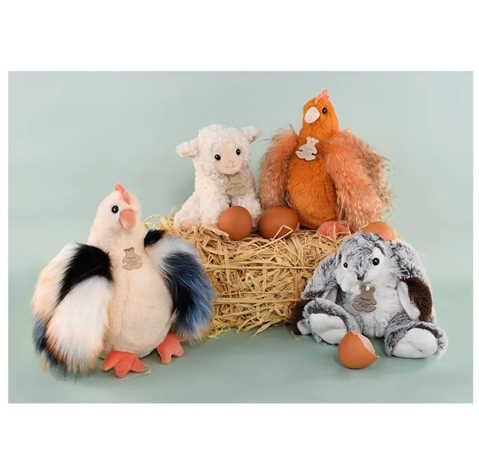 Peluche poule beige 20CM - HISTOIRE D'OURS - Jouet bébé - Intérieur - Naissance-2