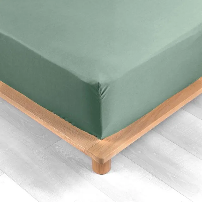 Drap housse 90x190 cm - Percale 100% coton - Bonnet 30 cm - Tilleul-3