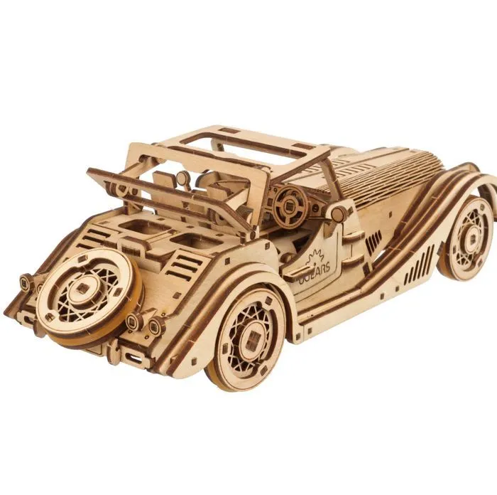 Puzzle 3D Ugears Modèles mécaniques Voiture de sport Rapid Mouse Bois-3