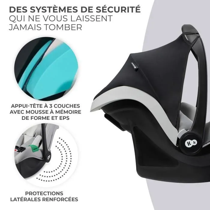 Siège Auto I-SIZE 40 à 75 cm - Kinderkraft MINK PRO - 2 systèmes de sécurité - Appui-tête réglable - Gris-3