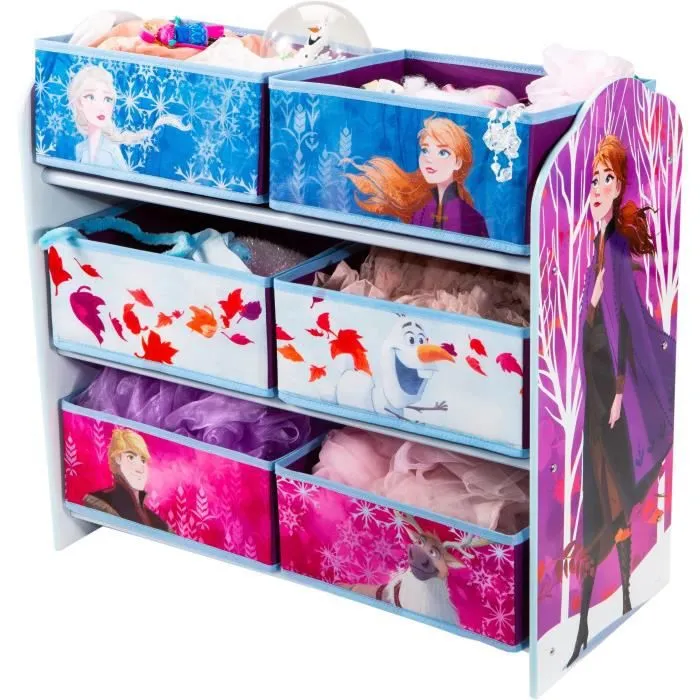 Disney La Reine des Neiges - Meuble de rangement pour chambre d’enfant avec 6 bacs-6
