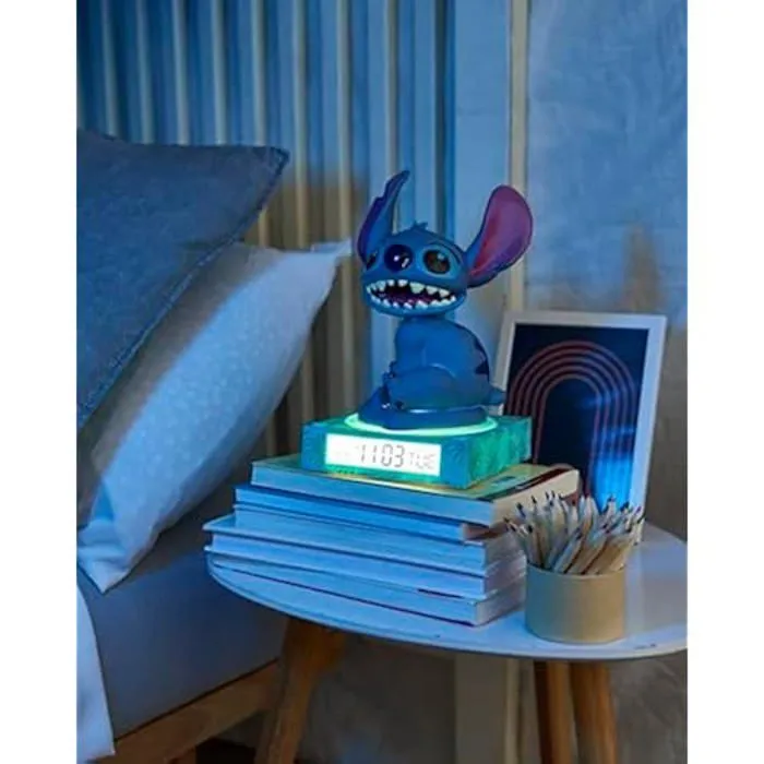 Lampe 3D - KIDS EUROSWAN - Stitch - Réveil - Alarme - Date - Multicolore-1