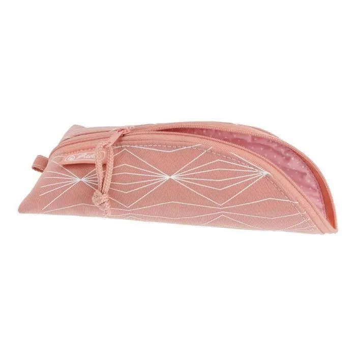 Trousse à crayons - HERLITZ - 50038602 - Coton, Cuir bycast - Rose, Blanc - Zippée-3