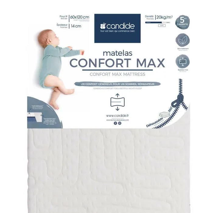 CANDIDE - Matelas Comfort Max 14 cm 60x120 cm-0