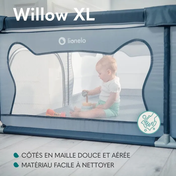 Parc Bébé LIONELO Willow XL - 207x187 cm - Côtés en maille - Grand terrain de jeu de sécurité - Grille de protection - Beige-2
