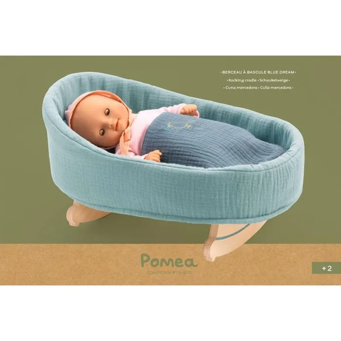 Berceau à bascule Blue Dream - DJECO - Pour poupons de 30 à 36 cm - Housse en tissu-2