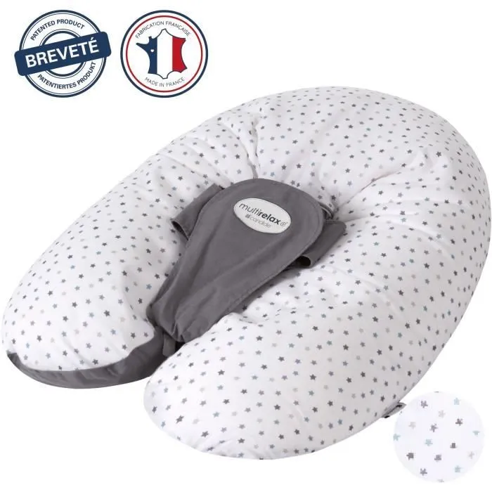 Coussin de maternité - CANDIDE - Multirelax - Polyester / Coton - Gris / Etoiles-0