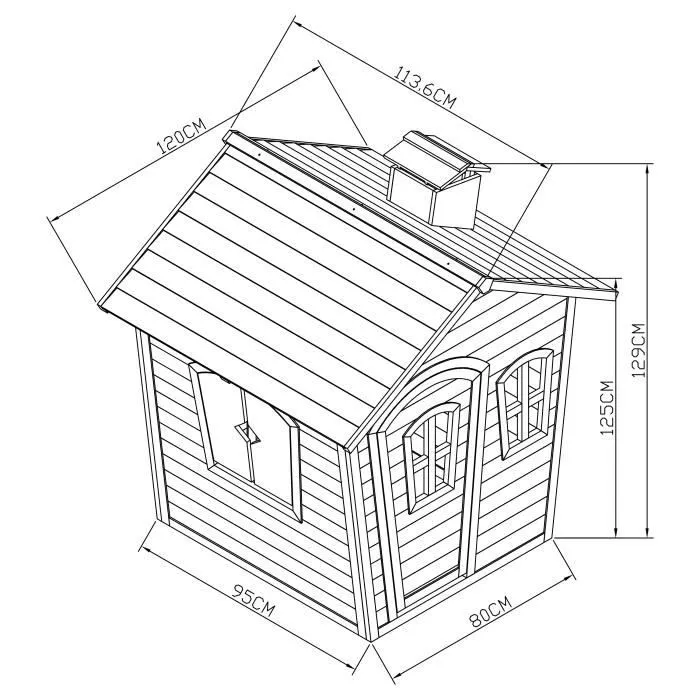 Maisonnette / Cabane de Jeu - AXI - Olaf - Bois de cèdre FSC - 114x120x129 cm - Pour enfants à partir de 18 mois-3