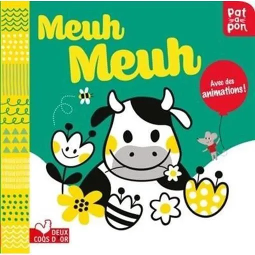 Livre - Patapon - meuh, meuh ! - Livre d'éveil - 5 animations - Animaux de la ferme-0