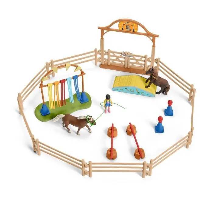 Coffret d'Entraînement Agilité Équestre avec Cheval Schleich, Dresseur et Accessoires - Ensemble Équestre de 41 Pièces - Cadeau-2