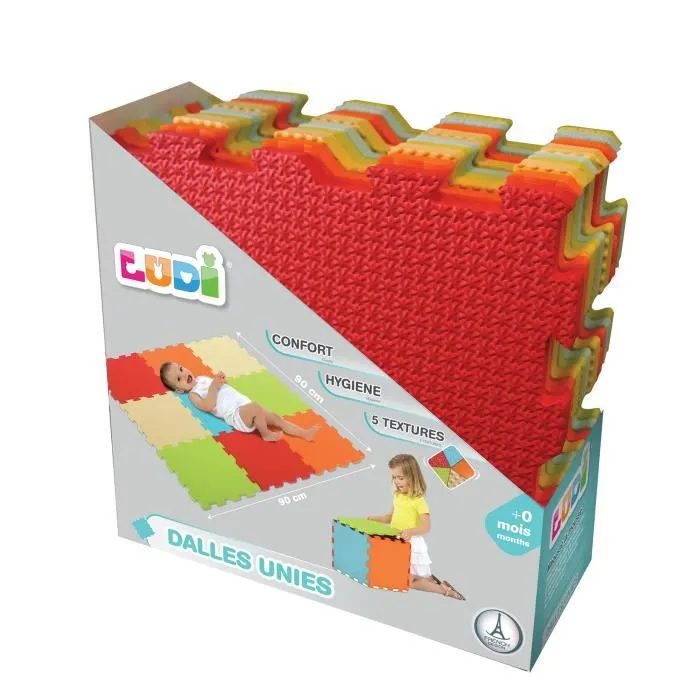 Dalles en mousse unies - LUDI - 90 x 90 cm - Isolation, amortissement, résistance - Bébé-7
