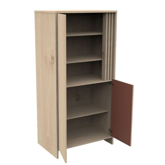 Armoire 2 portes 1 niche petite porte - terracotta - Tokyo-3