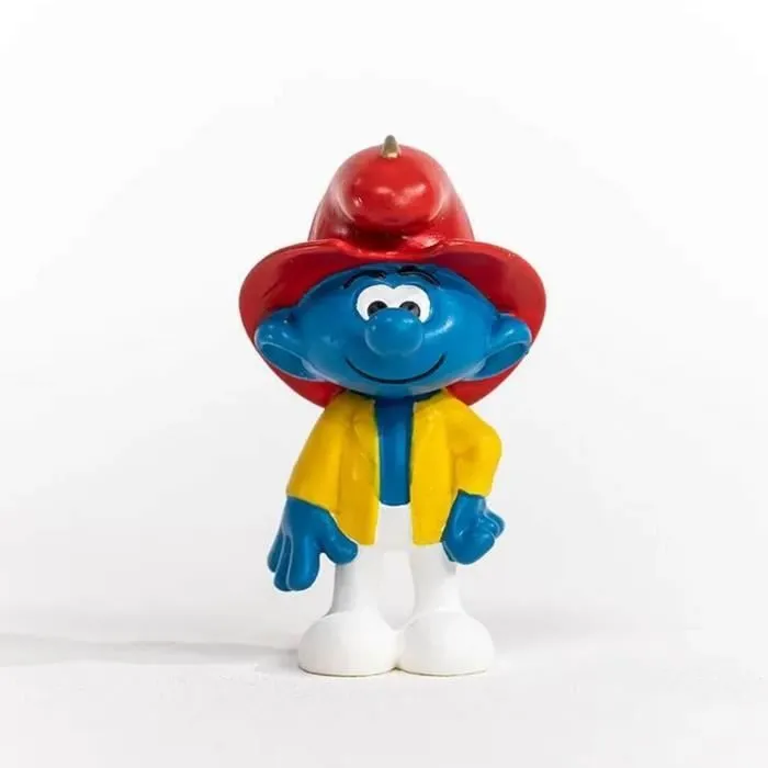 Figurine Schtroumpf - SCHLEICH - Schtroumpf Pompier - Blanc - Coloris Unique - Intérieur-2