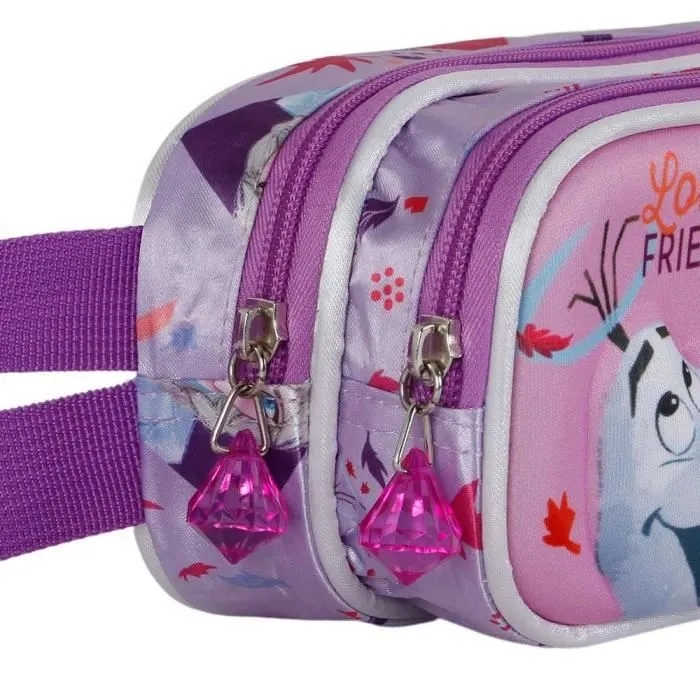 Trousse Double 3D - Disney La Reine des Neiges 2 (Frozen) Friends - Fuchsia - Taille Unique-3