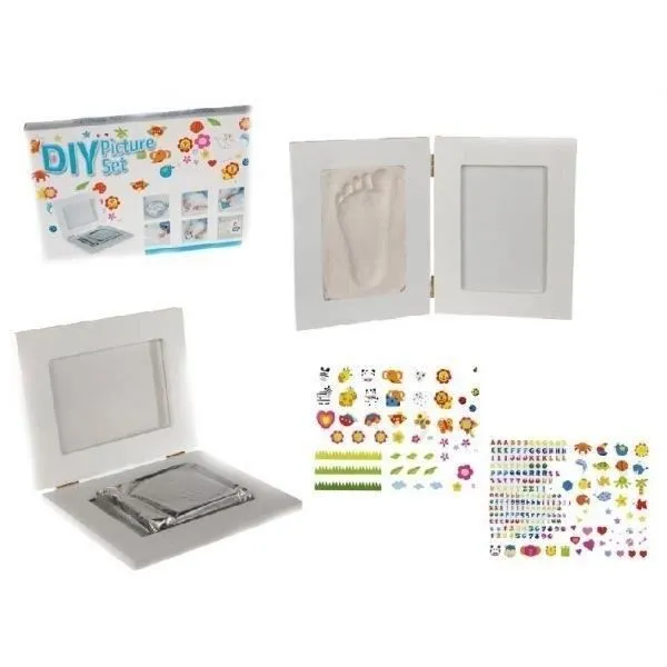 Cadre photo avec kit de moulage pour empreintes bébé-2