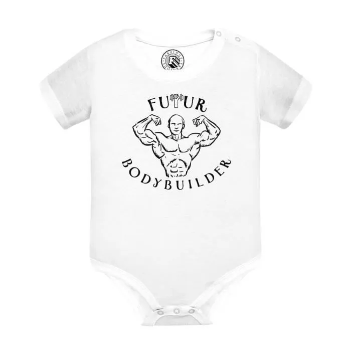 Body Bébé Manche Courte Blanc Futur Bodybuilder Sport Muscle Salle-0