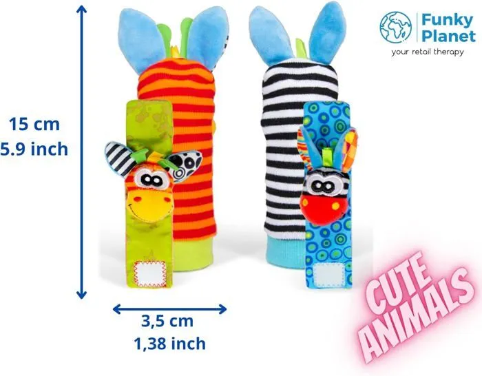 Multi - Sensorelle Hochet Poignet Bebe - Développement Sensoriel Et Eveil Hochet Pied Et Poignet - Chaussette Hochet Bebe 6 [u270]-2